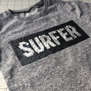 Carter’s Boys 6 Reverse Sequin Surfer-Pirate Gray SS T-shirt